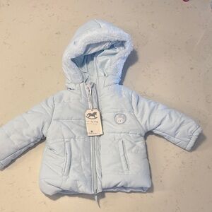 Light Blue Baby Puffer Jacket with Hood